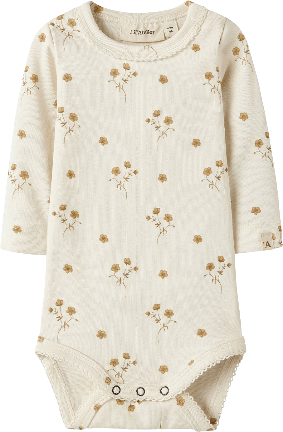 NBFLAYO SIG LS SLIM BODY LIL, från Lil'Atelier, i färgen Coconut Milk Flower Yellow.