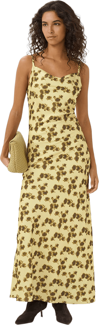 GZchery P dress, från Gestuz, i färgen Lemon Yellow Olive Flower.