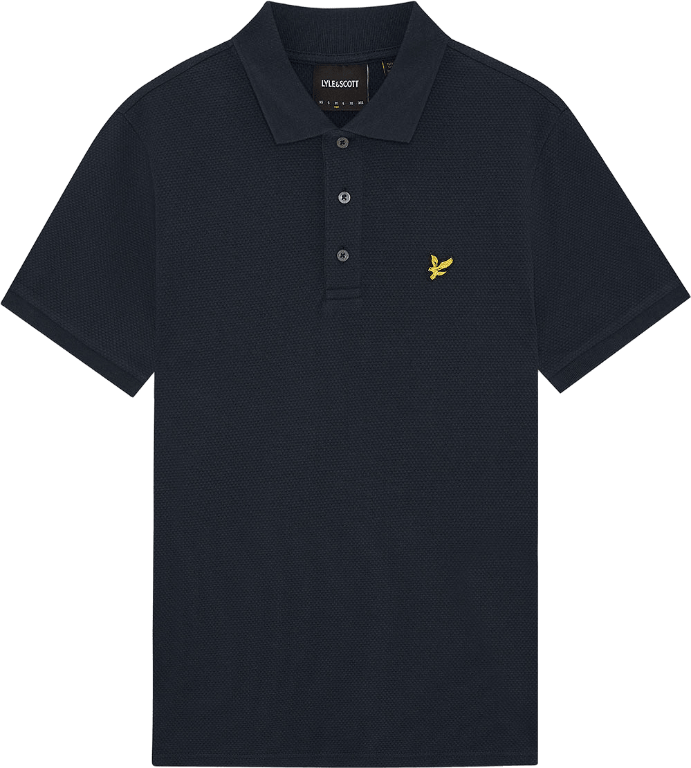 Popcorn Jacquard Polo Shirt, från Lyle & Scott, i färgen Dark Navy.