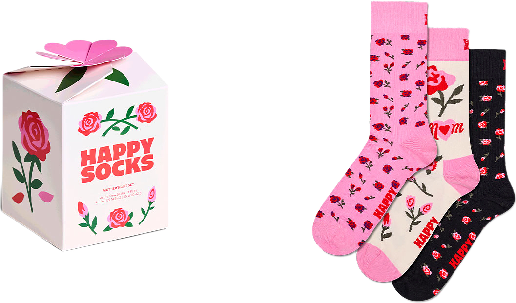 3-Pack Mother’s Socks Gift Set, från Happy Socks, i färgen Pink.