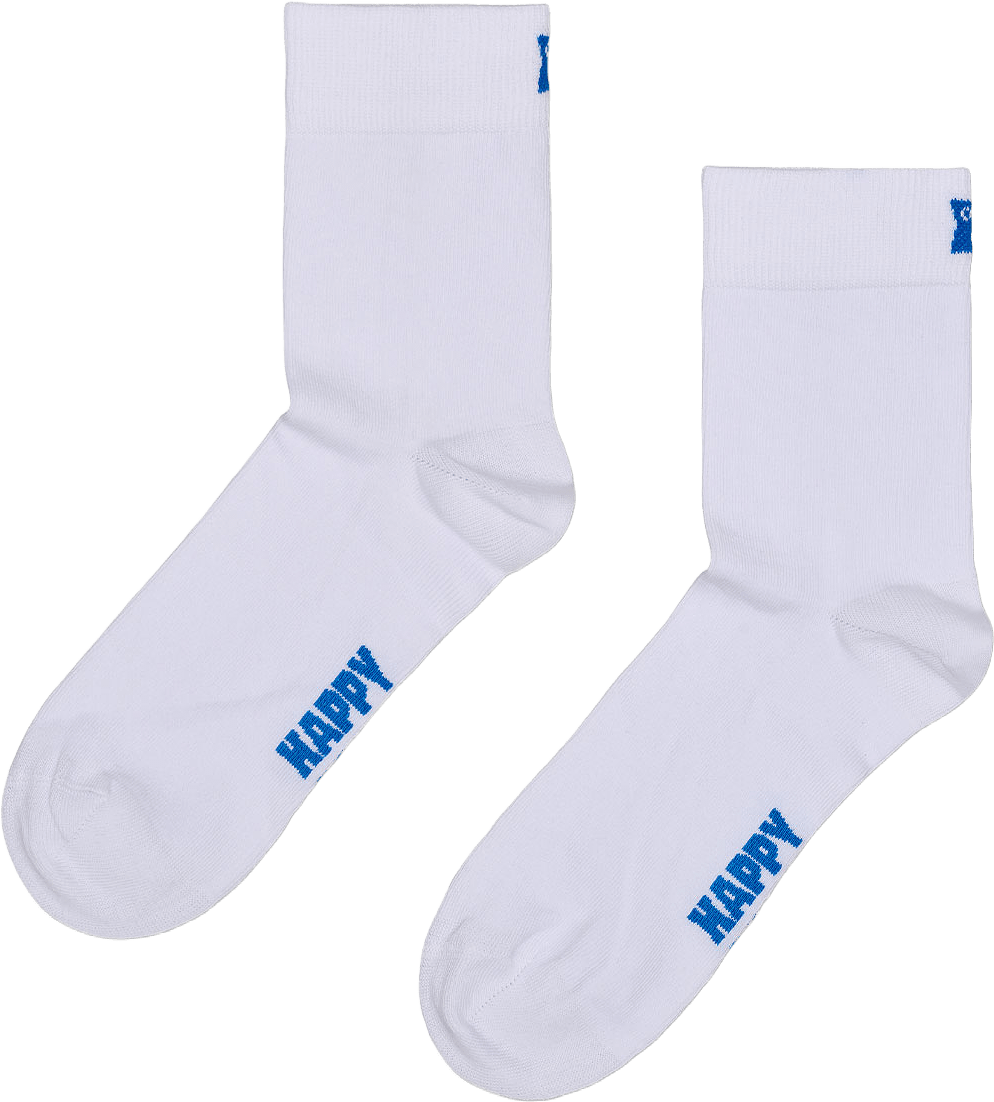 Solid Short Crew Sock, från Happy Socks, i färgen White.