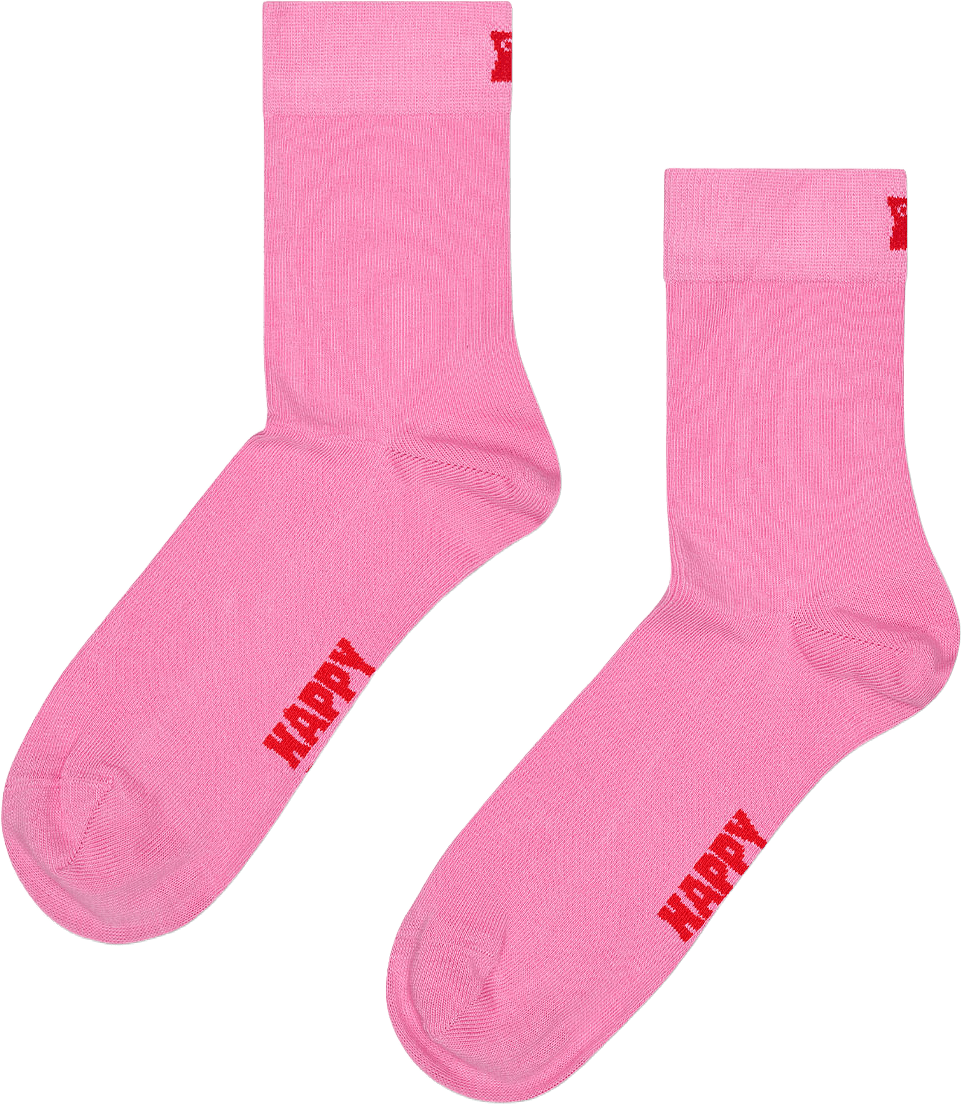 Solid Short Crew Sock, från Happy Socks, i färgen Pink.