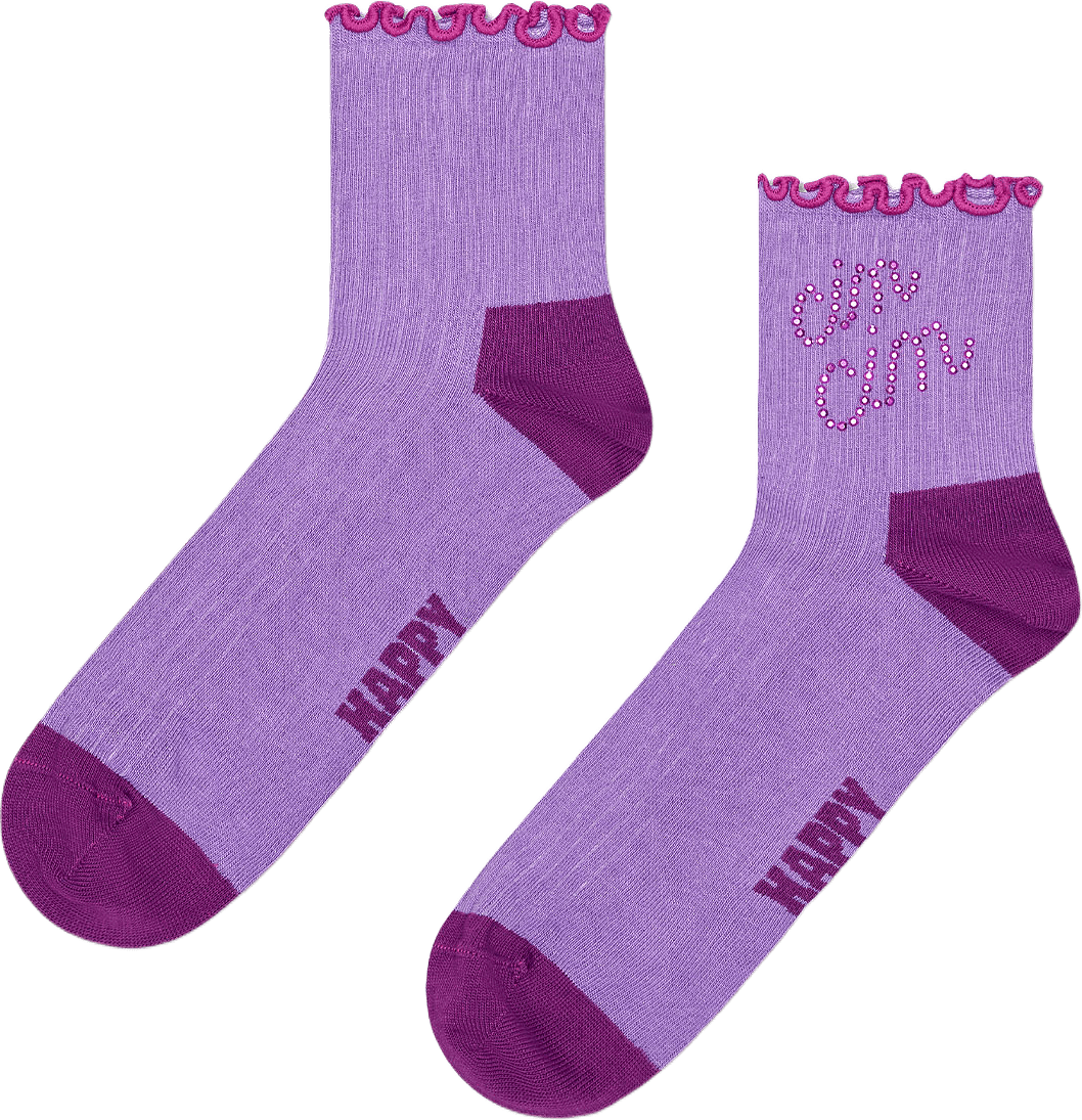 Cin Cin Mini Crew Sock, från Happy Socks, i färgen Light Purple.