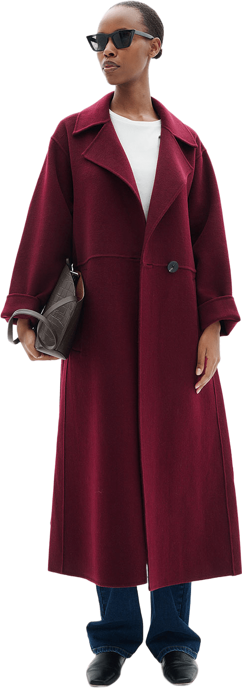 ZillaIW Long Coat, från Inwear, i färgen Zinfandel.