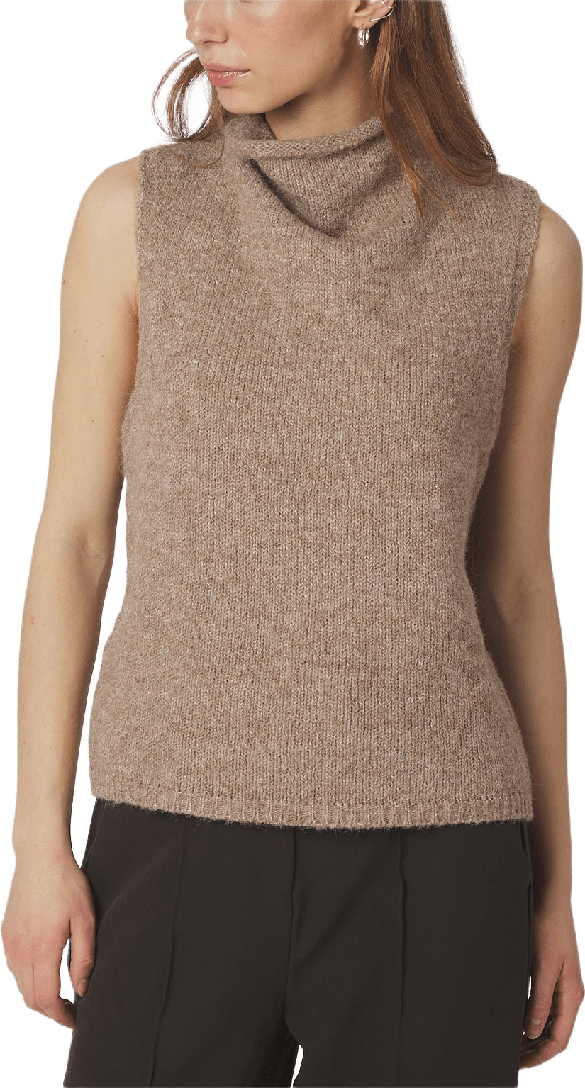 Odelia Knit Top, från Neo Noir, i färgen Dark Sand.