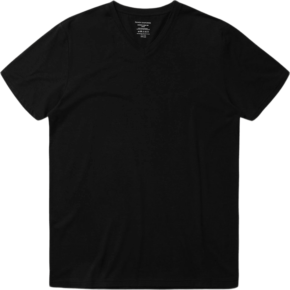 V-Ringad T-Shirt, från Panos Emporio, i färgen Black.