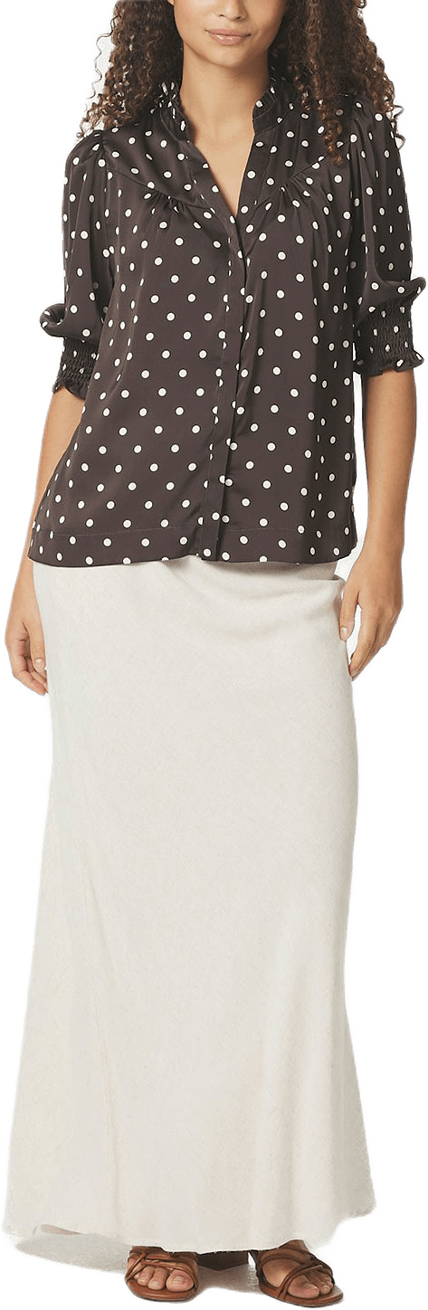 Diana Dot Blouse, från Neo Noir, i färgen Dark Brown.