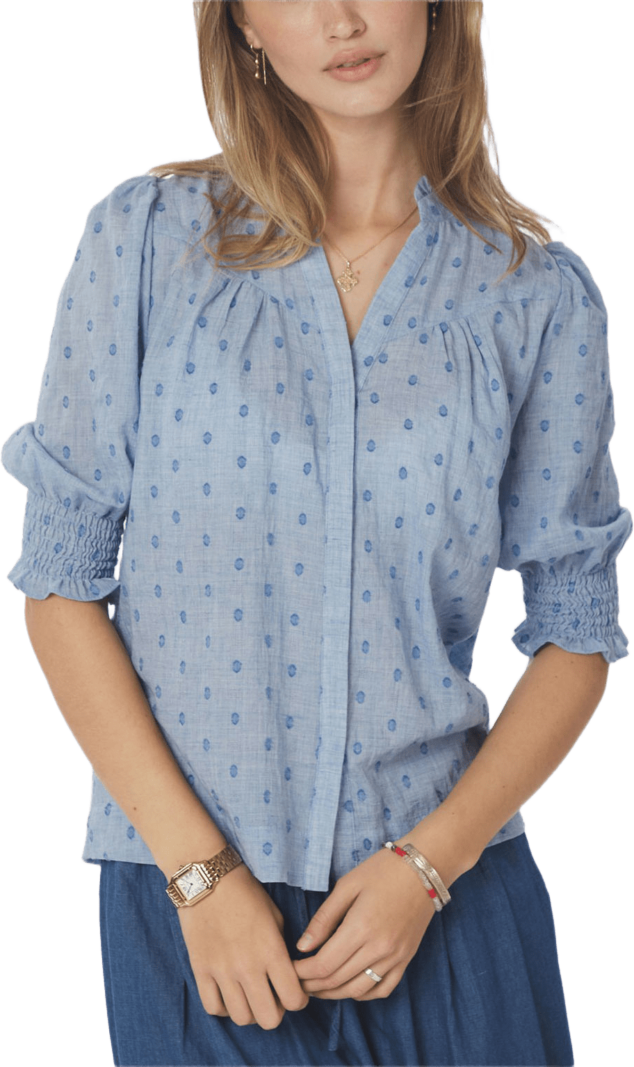 Diana Dobby S Blouse, från Neo Noir, i färgen Light Blue.