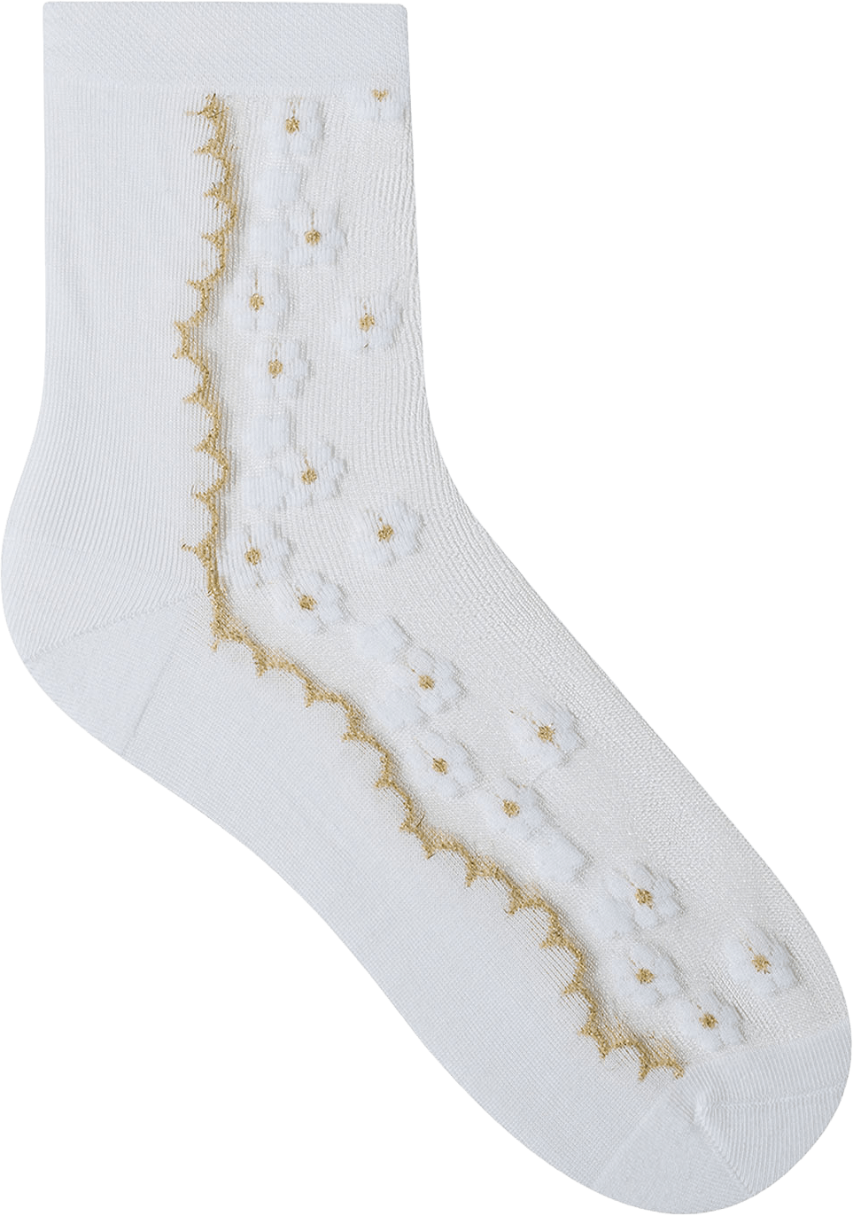 Socka, rosett bak, från BleuForêt, i färgen Blanc.