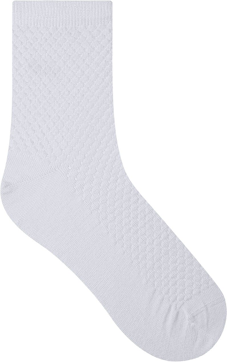 Socka med pärlemoskimmer, från BleuForêt, i färgen Blanc.