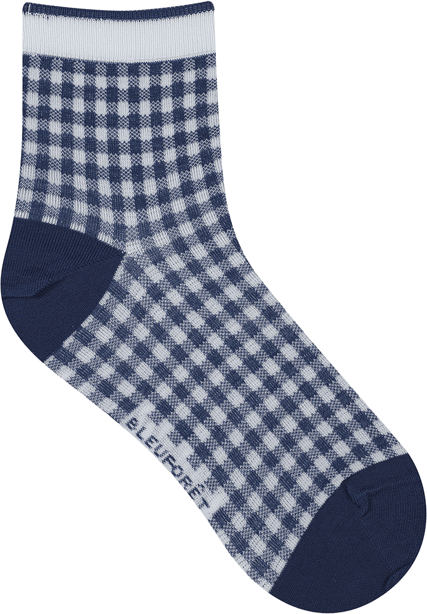 Socka,Vichyrutor, från BleuForêt, i färgen Amiral.