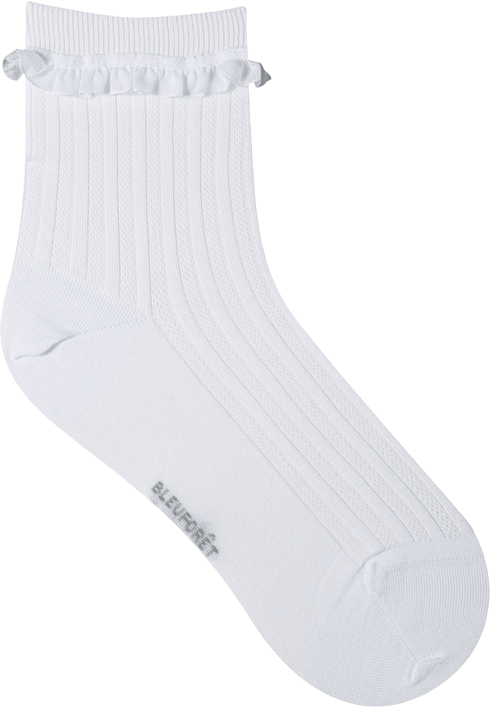 Socka med volangkant, från BleuForêt, i färgen Blanc.