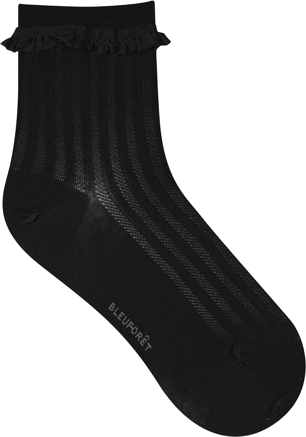 Socka med volangkant, från BleuForêt, i färgen Noir.
