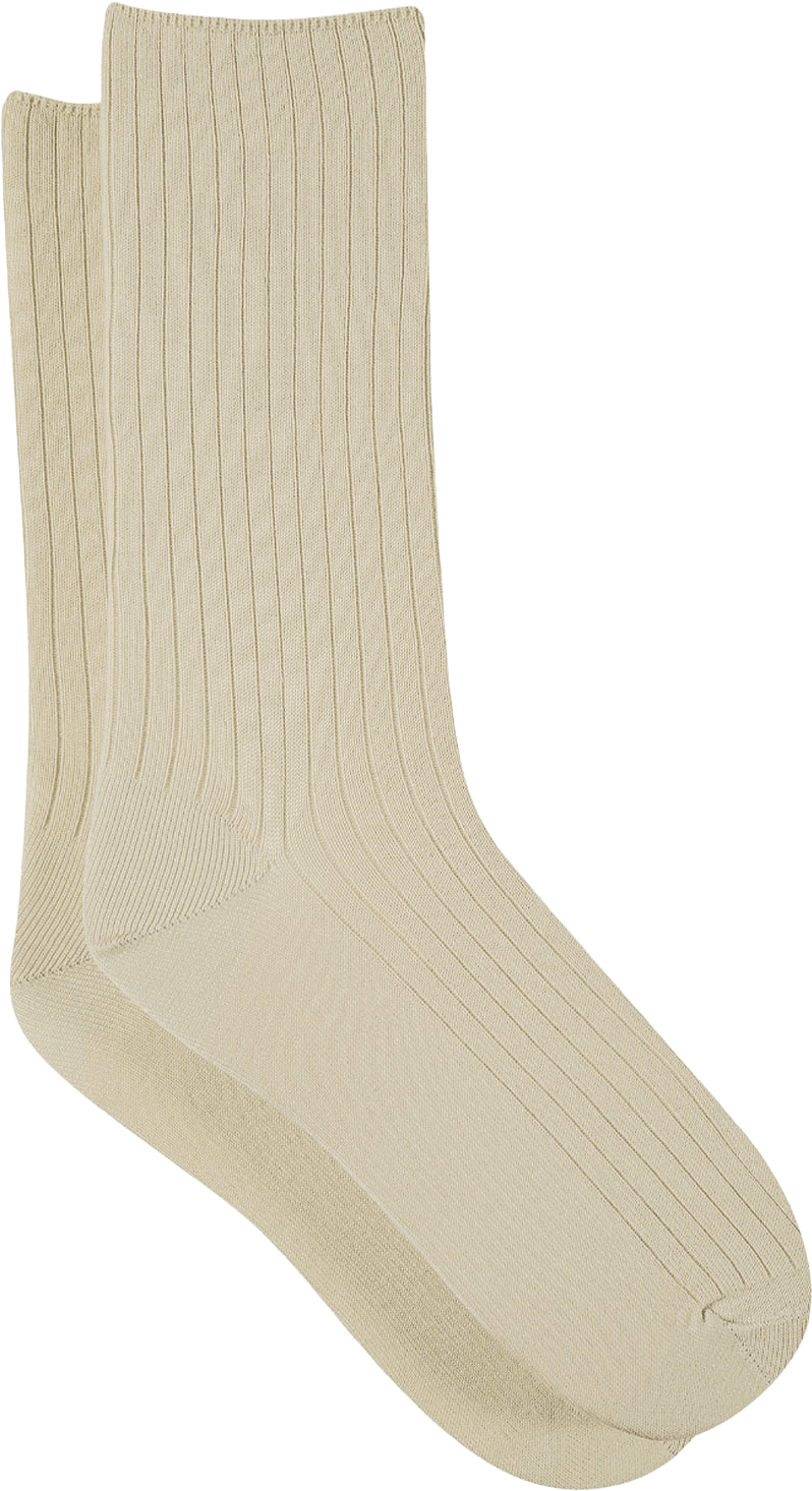 Bomullssocka utan resår, 2-pack, från BleuForêt, i färgen Crème/Crème.