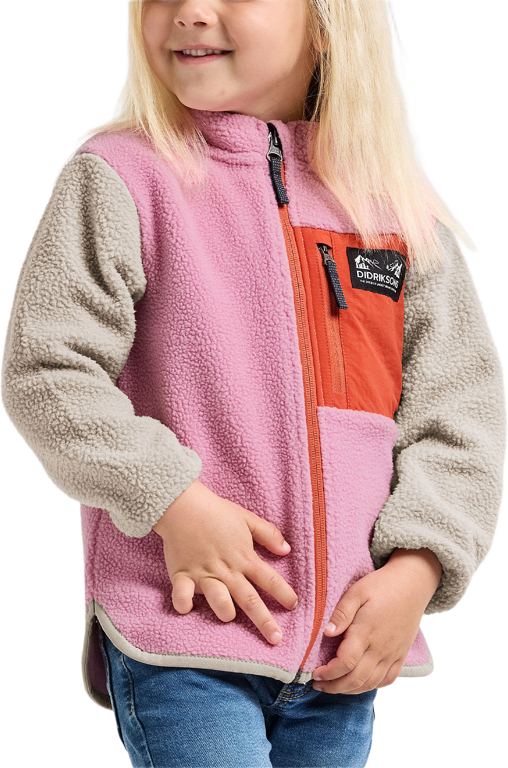 Anten Kids Full-Zip, från Didriksons, i färgen Light Heather Pink.