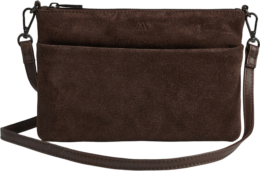 Karima Crossbody Bag Suede, från Markberg, i färgen Dark Brown.