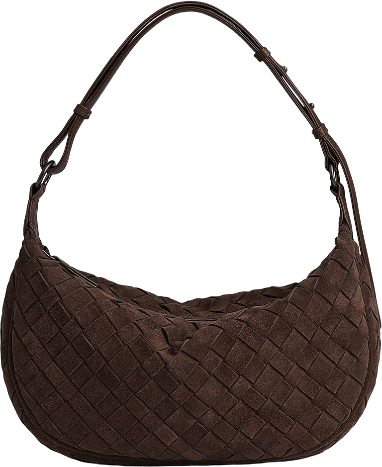 Muse Bag Suede Weave, från Markberg, i färgen Dark Brown.