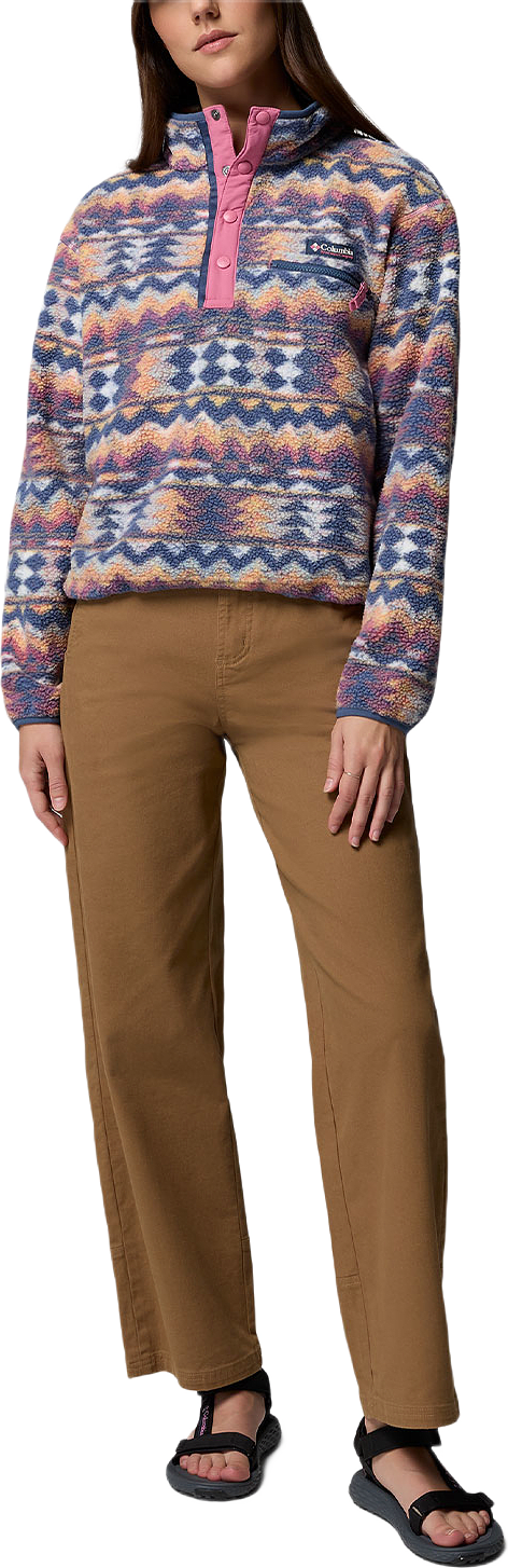 Columbia Sportswear Fleece Helvetia™ II Printed Cropped Half Snap, från Columbia, i färgen Sea Salt Retro.