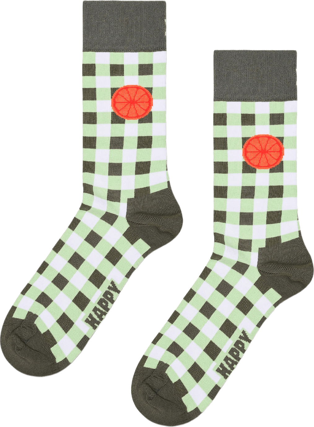 Gingham Orange Sock, från Happy Socks, i färgen Green.