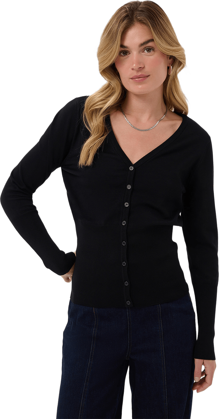 MilaSZ Slim Cardigan, från Saint Tropez, i färgen Black.