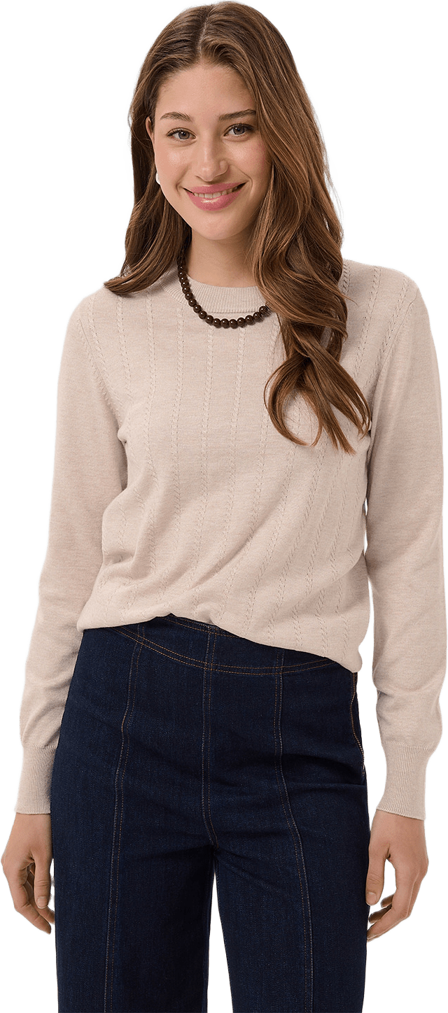 MilaSZ Thin Cabel LS Pullover, från Saint Tropez, i färgen Gray Morn Melange.