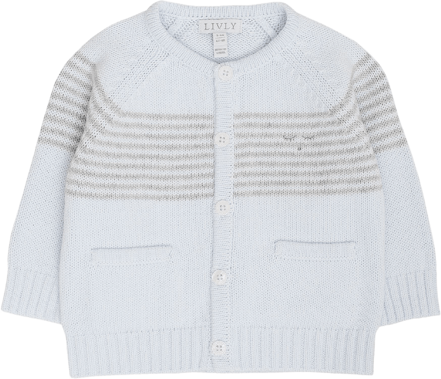 Baby Knitted Cardigan, från Livly, i färgen Blue.