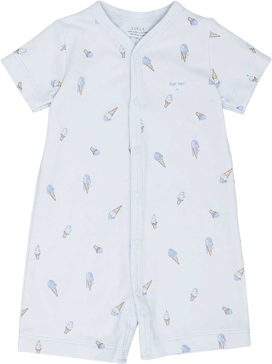 Ice Cream Sam Romper, från Livly, i färgen Blue.