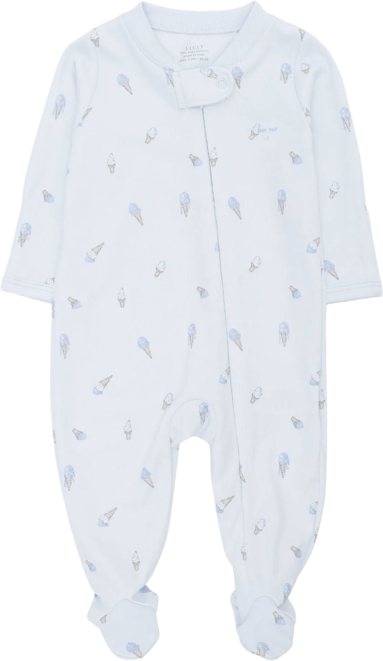 Ice Cream Zipper Footie, från Livly, i färgen Blue.