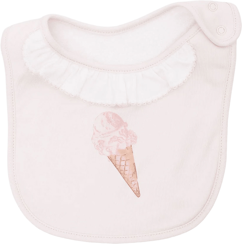 Ice Cream Ruffled Bib, från Livly, i färgen Pink.