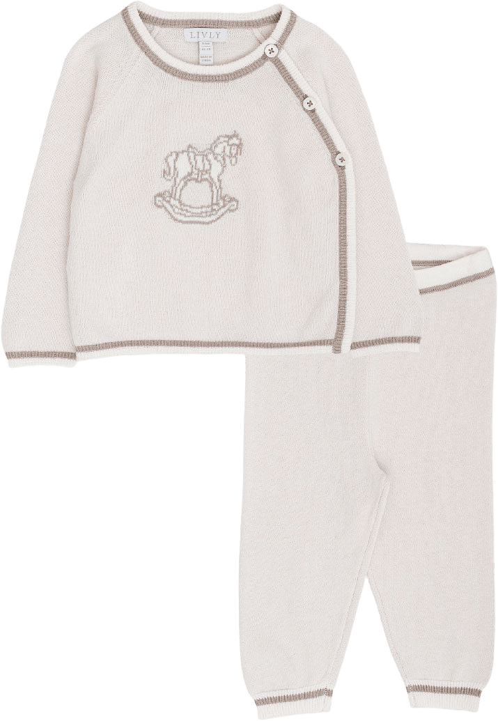 Rocking Horse Envelop Set, från Livly, i färgen White Sand.