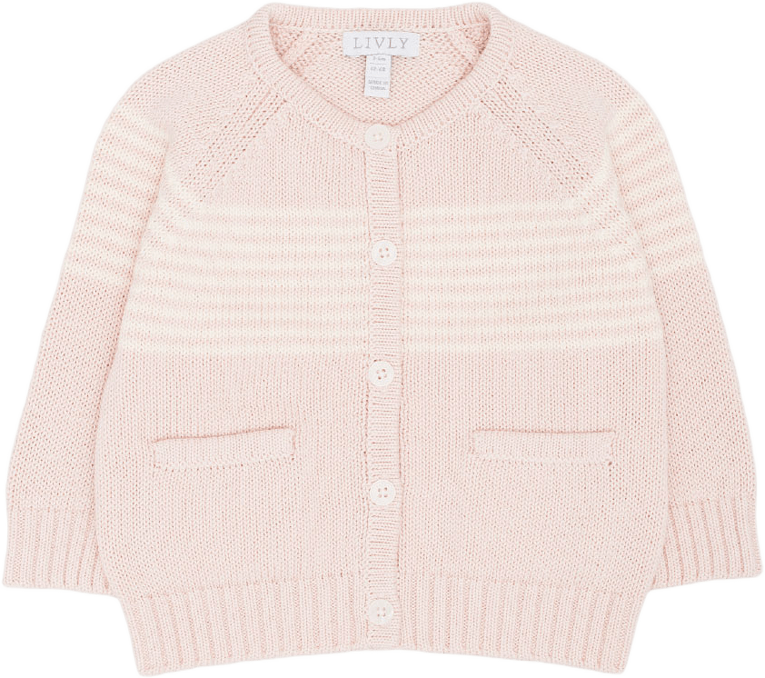 Baby Knitted Cardigan, från Livly, i färgen Pink.