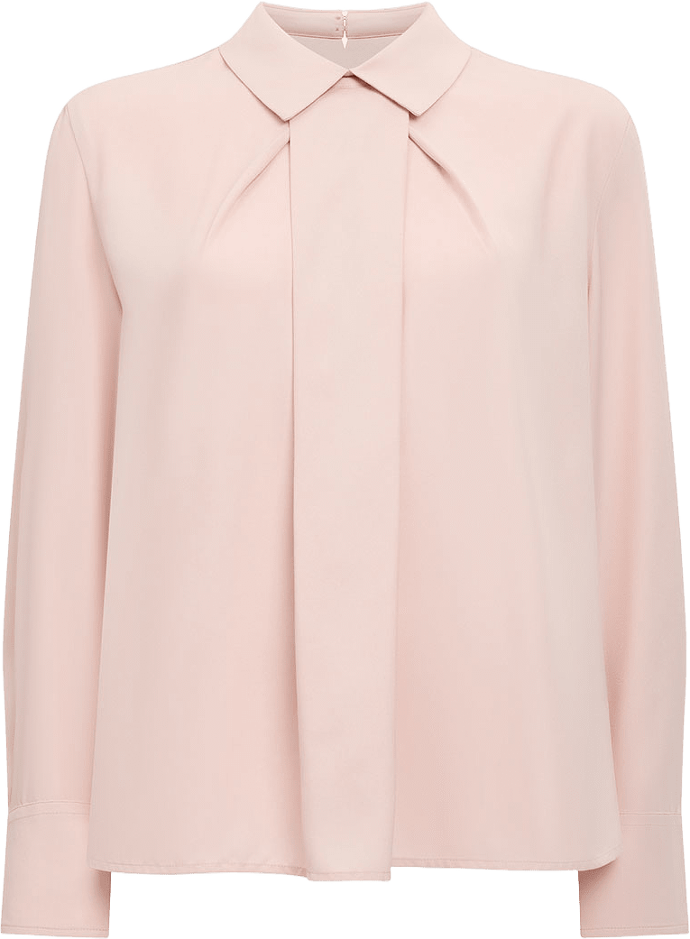 Mila Georgette Pleat Popover Shirt, från French Connection, i färgen Powder Pink.