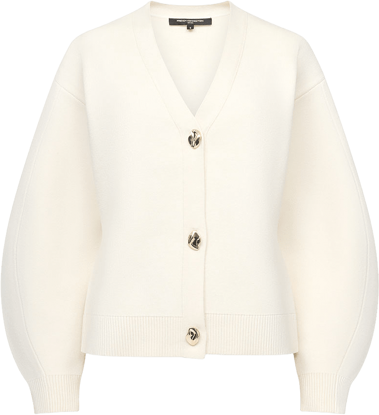 Missy Knit Cinched Waist Cardigan, från French Connection, i färgen Porcelain Cream.