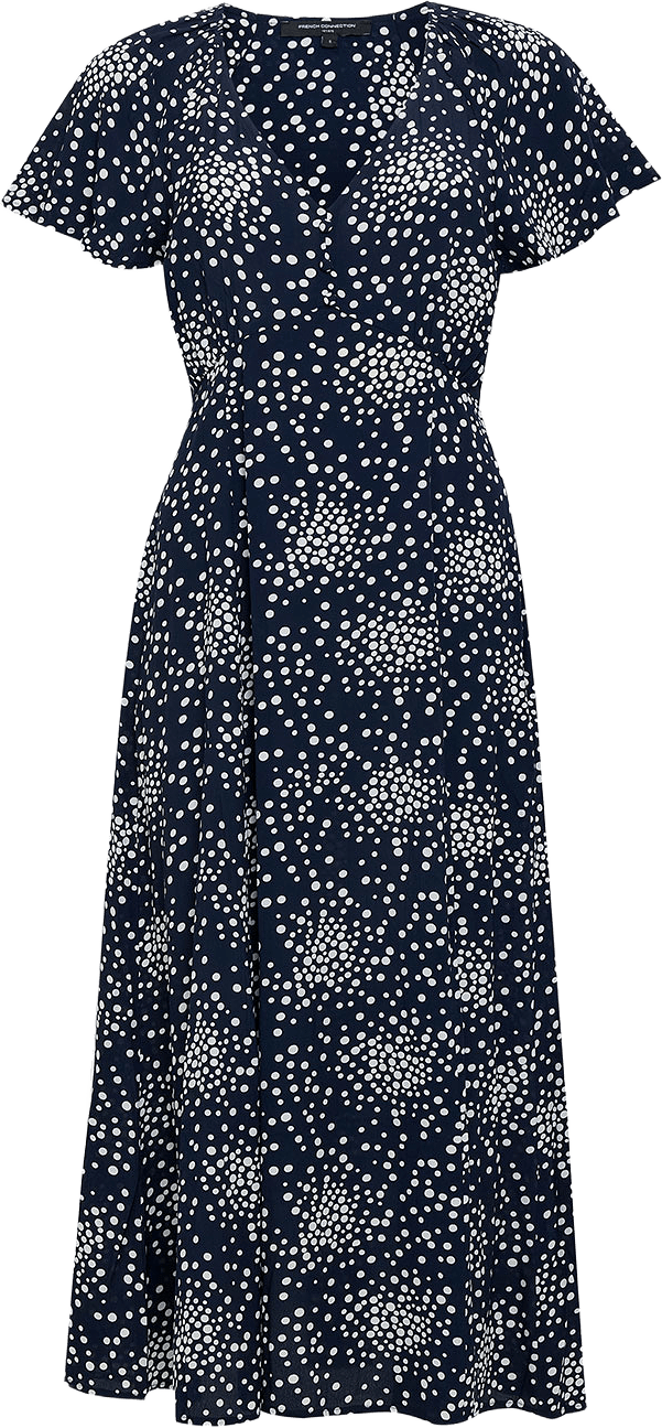 Thea Lizzie Eco Midi Tea Dress, från French Connection, i färgen New Navy.