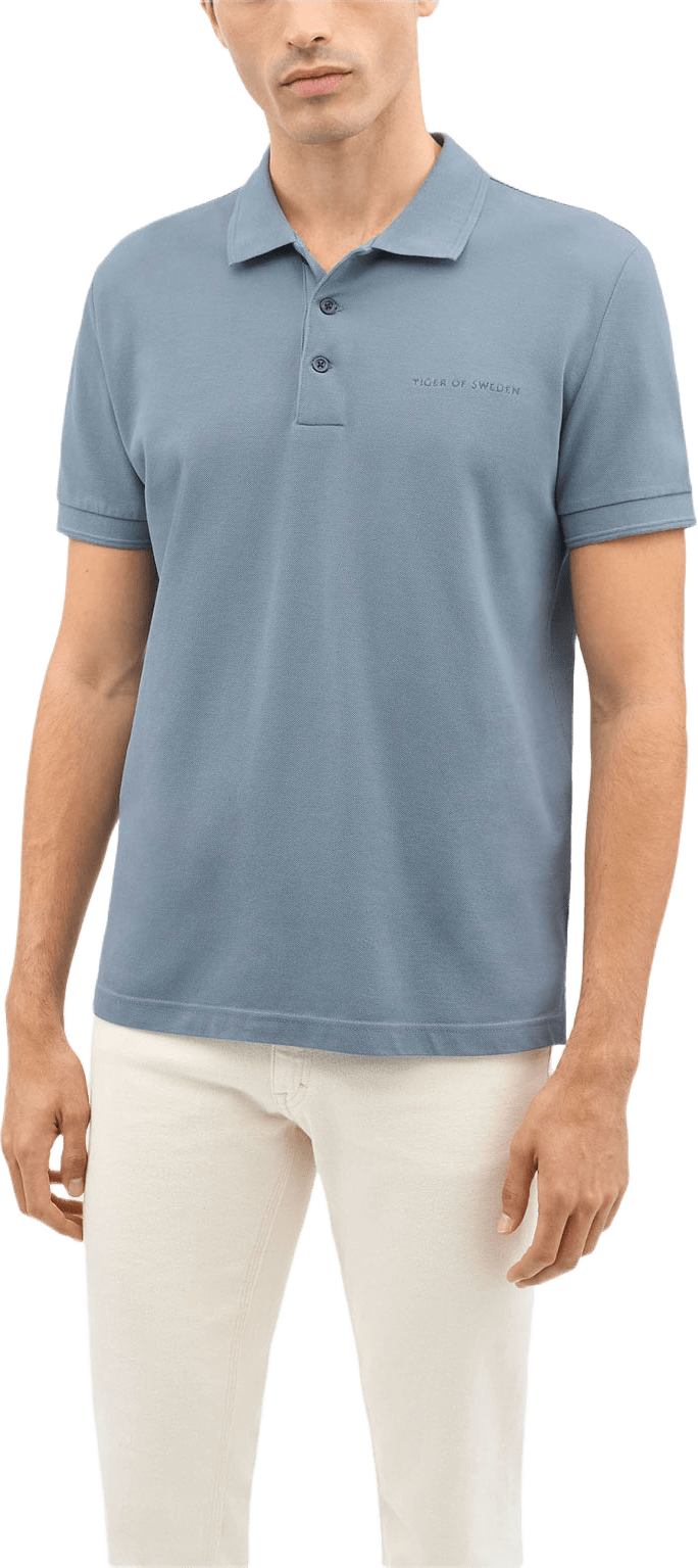 Darios Pikétröja i Bomull, från Tiger of Sweden, i färgen Dull Blue.