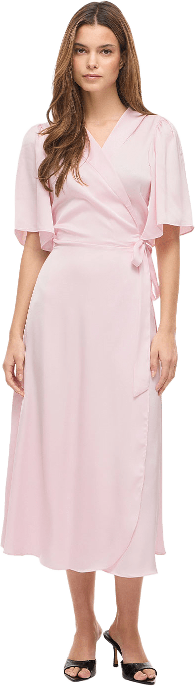 Vienna Ravenna Midi Dress, från Vila, i färgen Cherry Blossom.