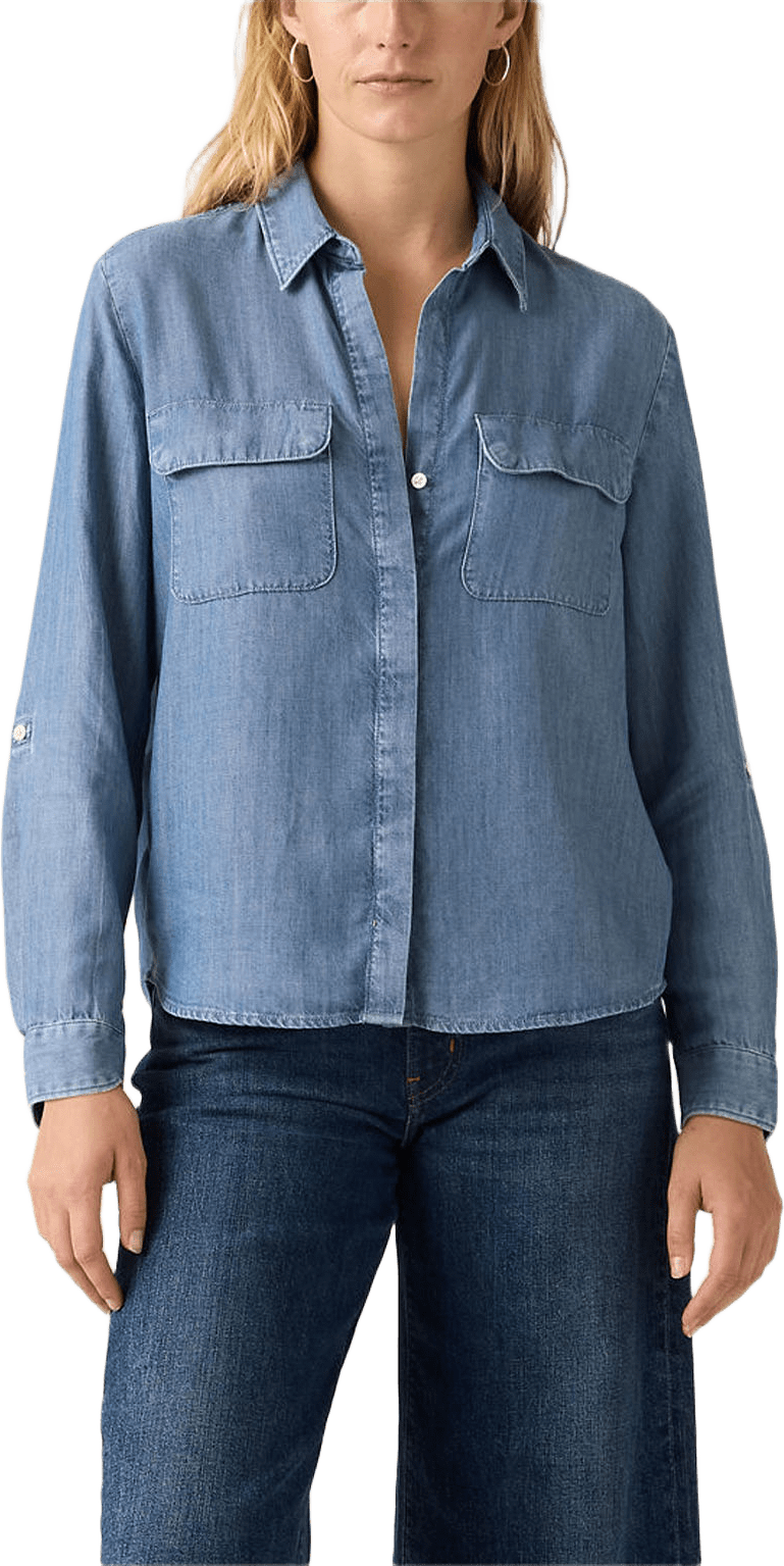 Elaine Utility Shirt, från Levi's, i färgen Med Indigo - Worn In.