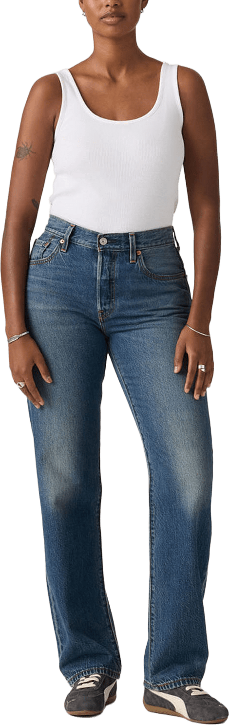 501® '90s Lightweight Jeans, från Levi's, i färgen Med Indigo - Worn In.