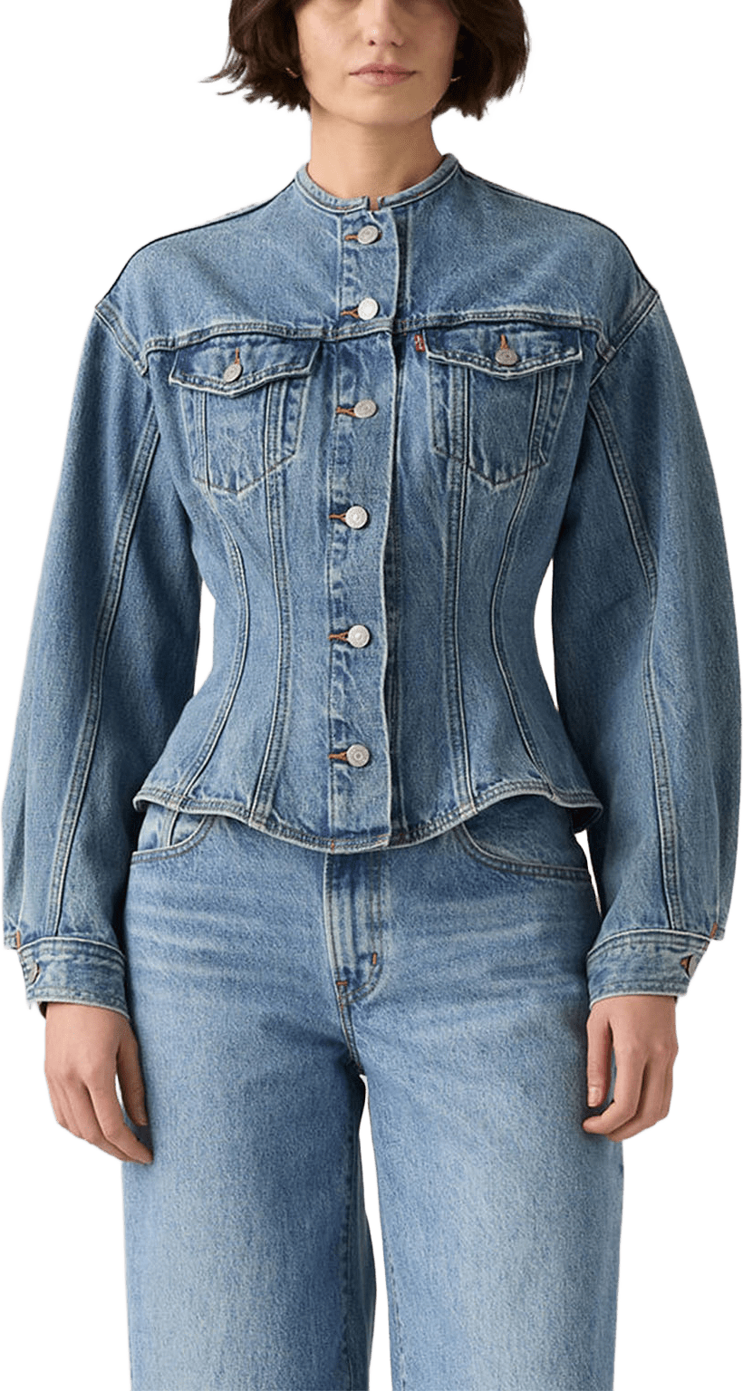 Sculpted Trucker Jacket, från Levi's, i färgen Med Indigo - Worn In.
