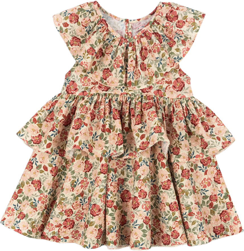 BELLA FRILL DRESS GOTS, från Konges Sløjd, i färgen Tango.