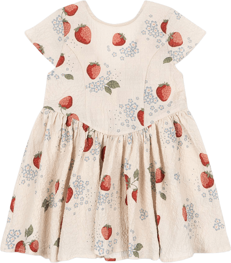 AVA SS BOW DRESS GOTS, från Konges Sløjd, i färgen Marmelade Sun.