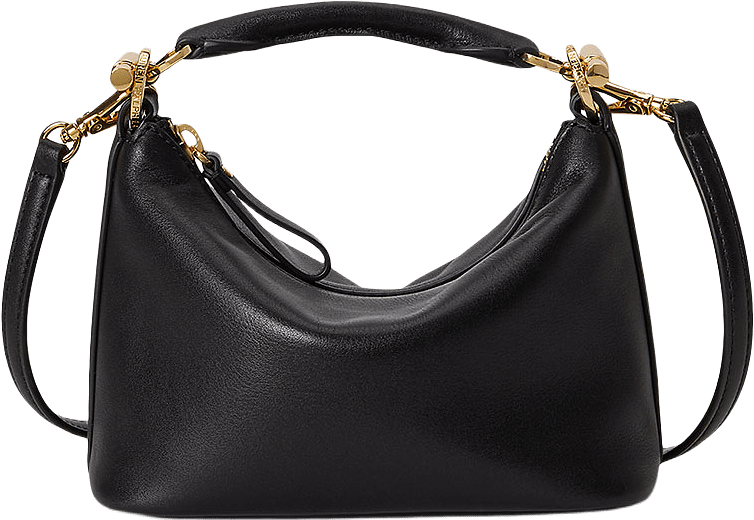 Nappa Leather Mini Blaike Shoulder Bag, från Lauren Ralph Lauren, i färgen Black.