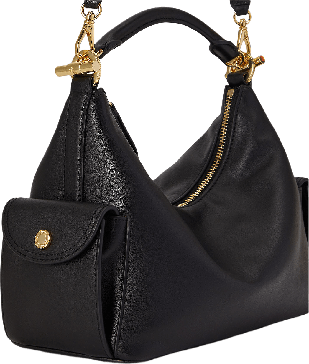 Nappa Leather Small Blaike Shoulder Bag, från Lauren Ralph Lauren, i färgen Black.