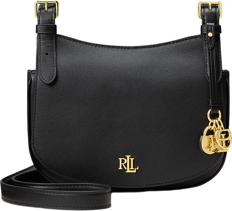 Leather Medium Marcy Crossbody Bag, från Lauren Ralph Lauren, i färgen Black.