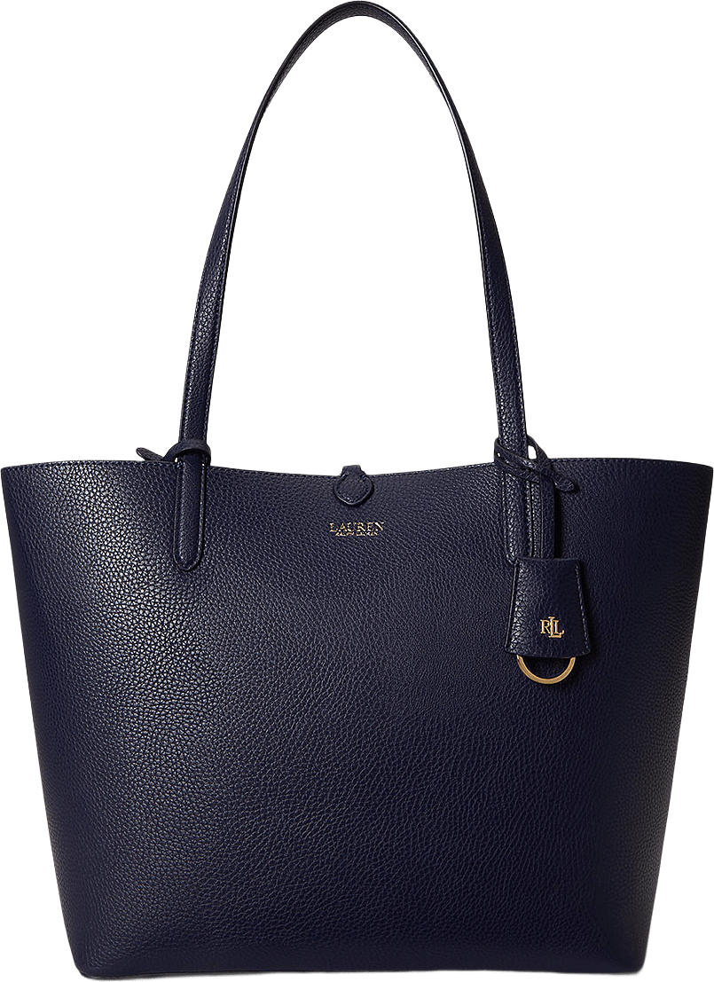 Faux-Leather Reversible Tote, från Lauren Ralph Lauren, i färgen Refined Navy/Skinny Stripe.