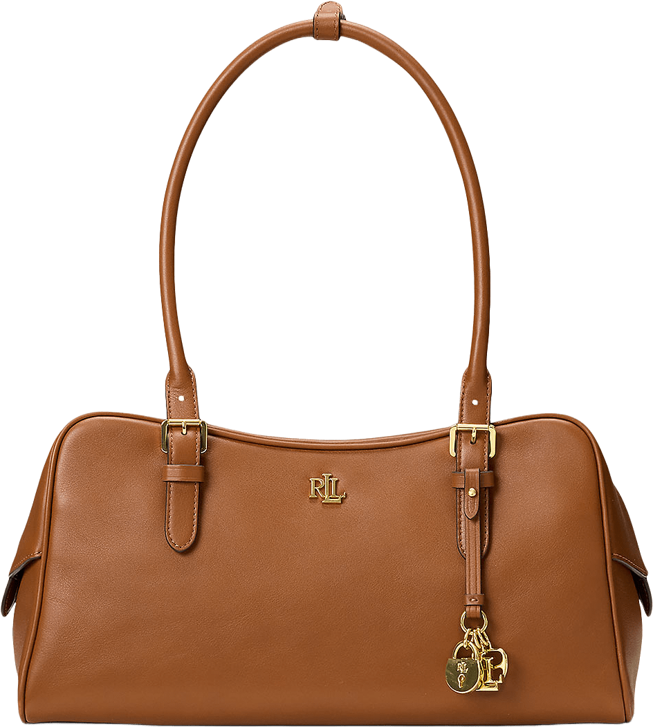 Leather Large Marcy Zip Satchel, från Lauren Ralph Lauren, i färgen Lauren Tan.