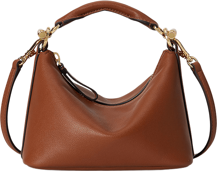 Nappa Leather Mini Blaike Shoulder Bag, från Lauren Ralph Lauren, i färgen Lauren Tan.