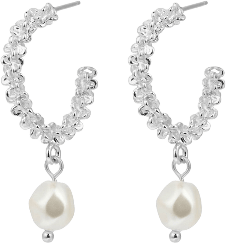 GEMMA PEARL LOOPS, från Caroline Svedbom, i färgen Rhodium.