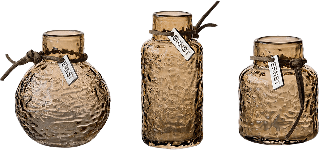 Glasvaser 3-pack, från ERNST, i färgen Bärnsten.