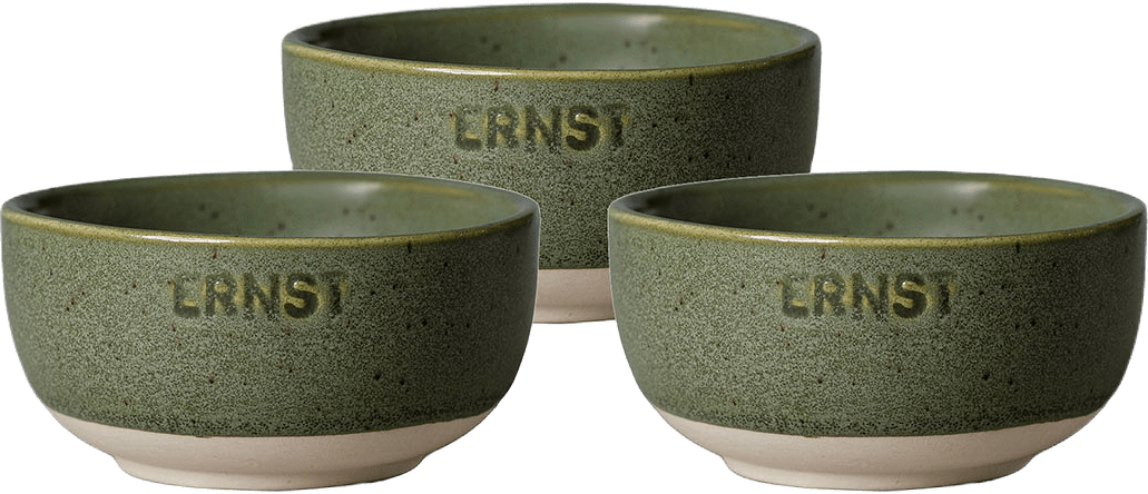 Skål stengods, från ERNST, i färgen Grön/Natur.